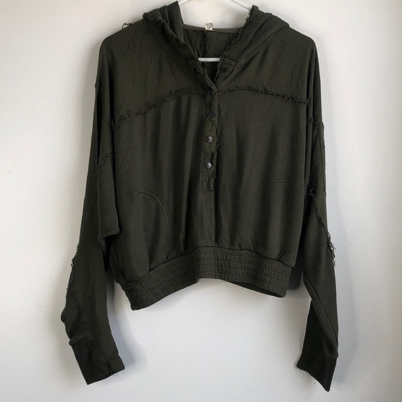FP Movement by Free People Tops - FP Movement Olive Green Hooded Pullover Top